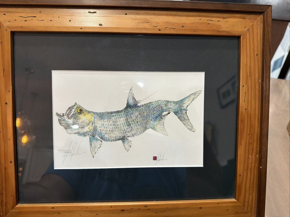 GYOTAKU By Allen Weinbaum Tarpon Framed Black Matted Fine Art Signed 255/900